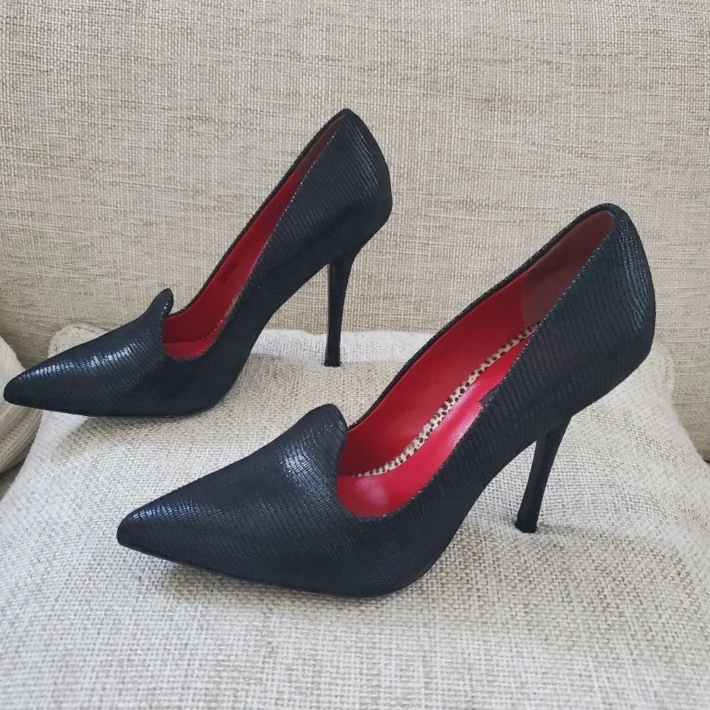 Charles Jourdan Paris Shoes Heels Black Suede Sz 8.5